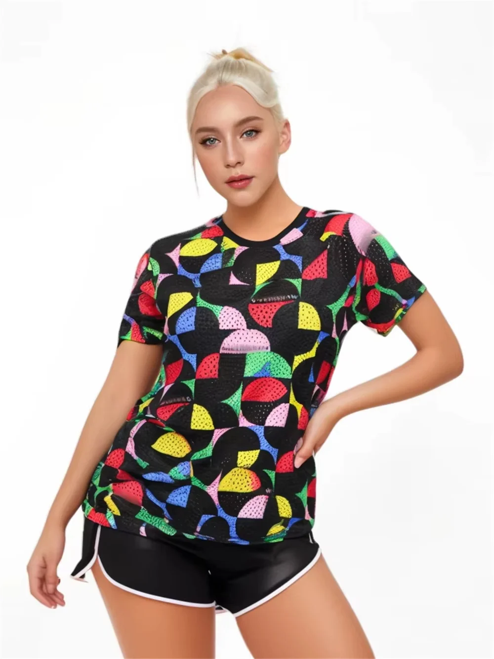 Fitness Wear Sports Women Short Sleeve T-Shirt Dancing Quick-Dry Tops Clothing Training T Shirts for Men Street Loose Tees
