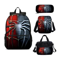 Spider-man Children's Schoolbag Marvel Hero Schoolbag Backpack Spine Fashion Shoulder Bag Lunch Bag Pencil Box Gift. 1