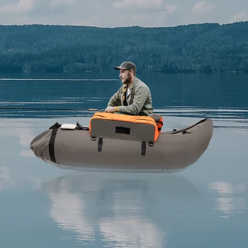 Inflatable Fishing Boat, Portable & Lightweight for Lake/Ocean, Oxford Cloth, 286.6lbs Load Capacity, Adjustable Backrest 2