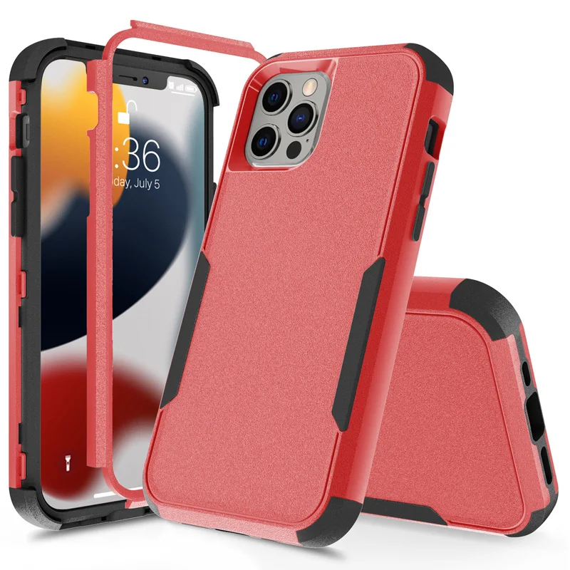 thumbnail image 1 of 3 Layer Case for iPhone 15 14 13 12 11 Pro Max Mini XR XS Max 8 7 15Plus SE 2020 Luxury Armor Shockproof Soft Bumpers Hard Cover, 1 of 5