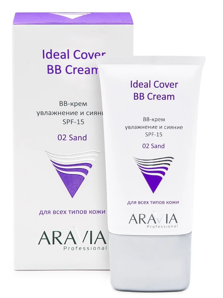 BB cream moisturizing SPF-15 ideal cover sand 02 50 ml aravia professional |