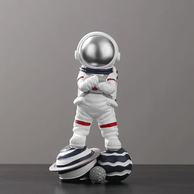 Figuras de astronauta modernas para decoración del hogar, estatua abstracta de moda, esculturas de astronauta, regalo de cumpleaños para hombre y novio, Color dorado, nuevo 1