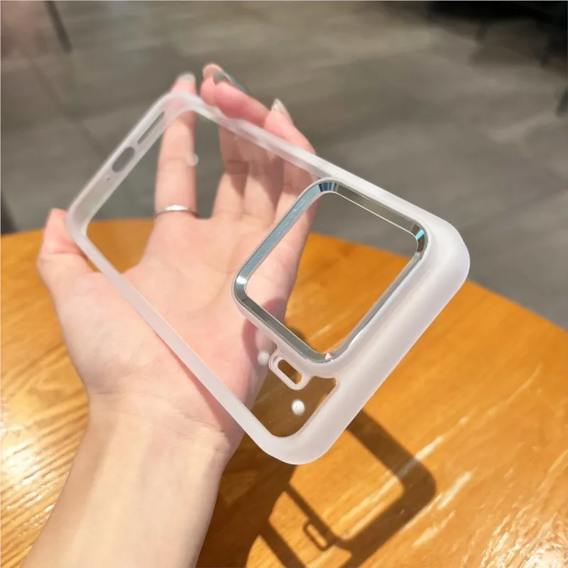 Luxury HD Transparent Shockproof Case with Metal Camera Protection and Clear Soft Bumper Cover