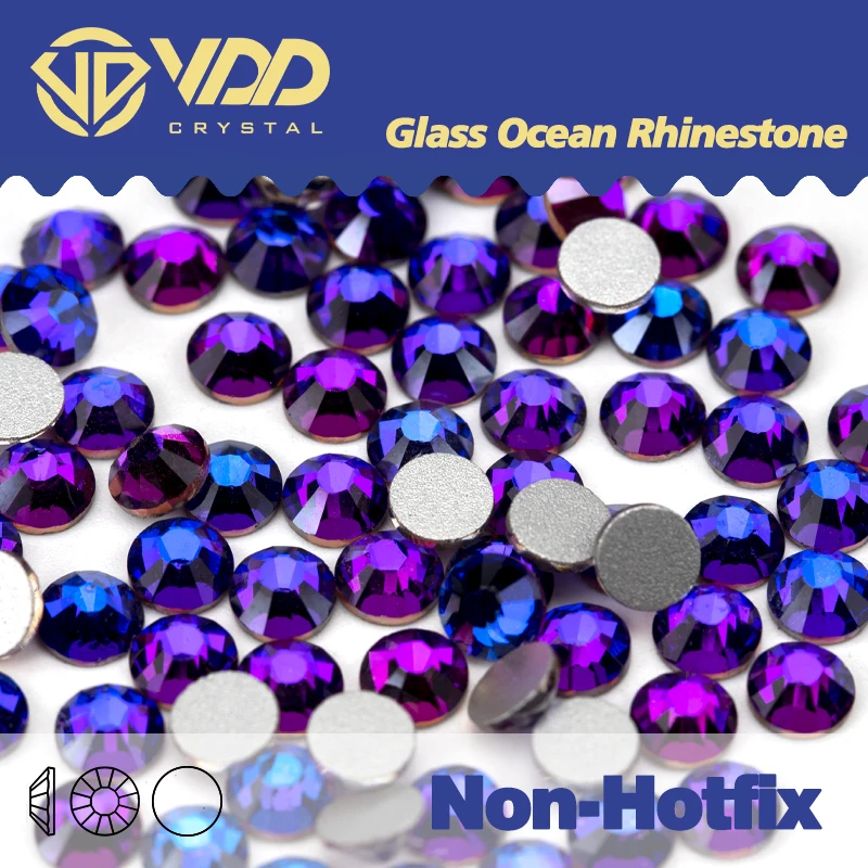 VDD Hotfix Rose Fire Glass Crystal Hot Fix Rhinestones Flatback Strass  Glitter Iron On Stone For Fabric Shoes Clothes Decoration