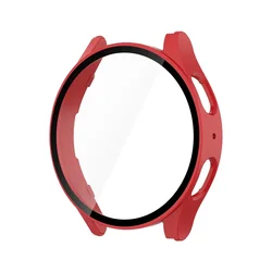 Premium Tempered Glass & PC Protective Bumper for Samsung Galaxy Watch - All-Around Screen Protector (Red)