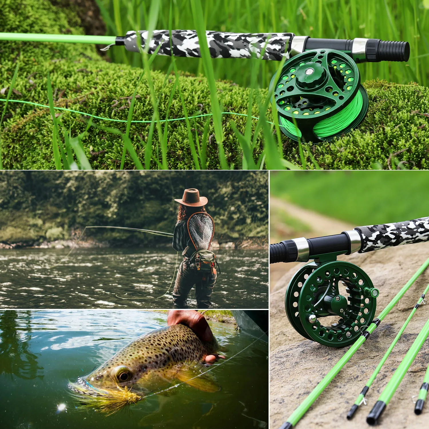 Sougayilang 2.7m Fly Fishing Rod Combo Ultralight Fly Rods and 5/6 CNC  Aluminum Fly Fishing Reel with Fihshing Line and Lure Set