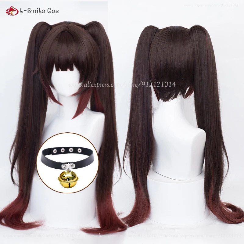 

Парик для косплея аниме Блестящий длиной 75 см, термостойкие искусственные волосы красного цвета с коричневым градиентом для женщин