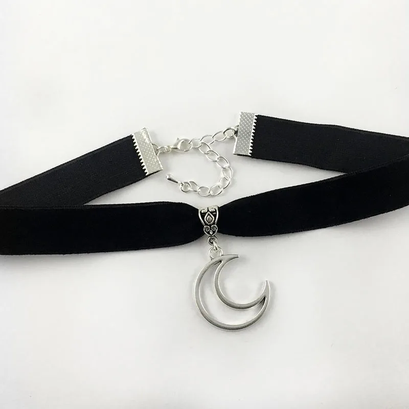 Set Di 3 Collane Gotiche Luna, Sole E Cristallo - Gioiello Stratificato In Zinco - Regalo Originale