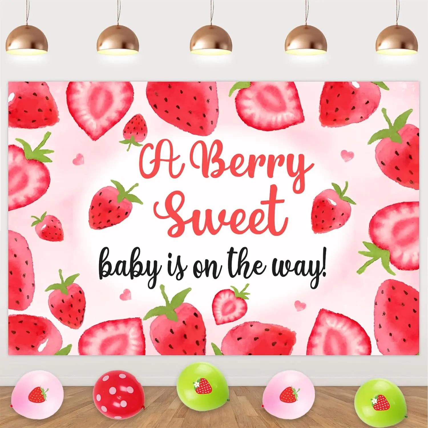 Berry Sweet Party Décorations De Fête – Bannière De Baies Avec Guirlande De Fraises Pour Premier Anniversaire, Fête Prénatale, Décorations à Suspendre