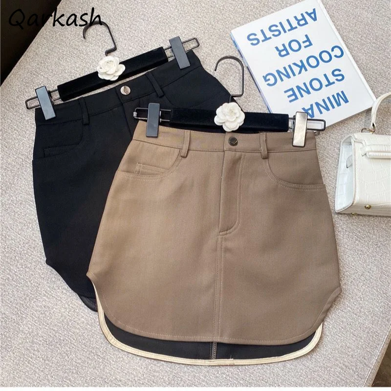 

Skirts Women A-line Mini Summer All-match Basic Daily Office Lady Tender Korean Fashion Style Classic Pure Retro Simple Casual