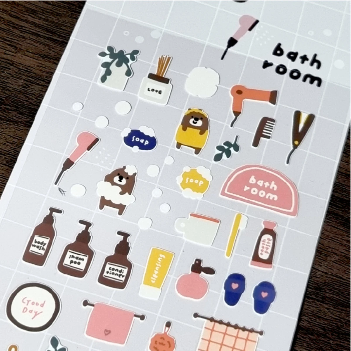 Koreanische BONITO Bären-Badezimmer-Papieraufkleber Scrapbooking DIY Tagebuch Schreibwaren-Aufkleber Niedliche Deko Schulgeschenk