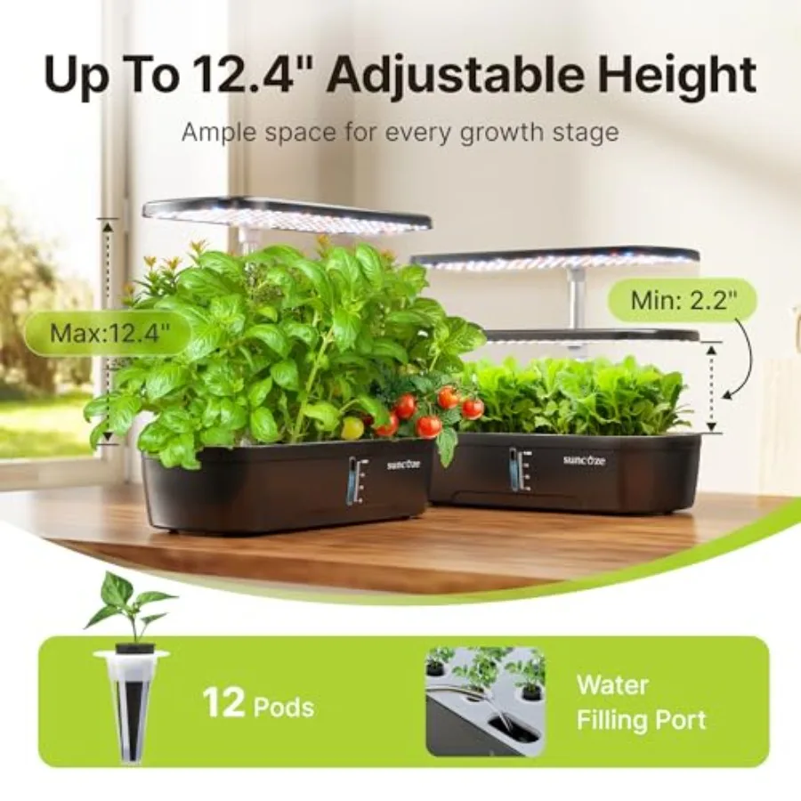 Hydroponics Growing System Kit with 12 Pods