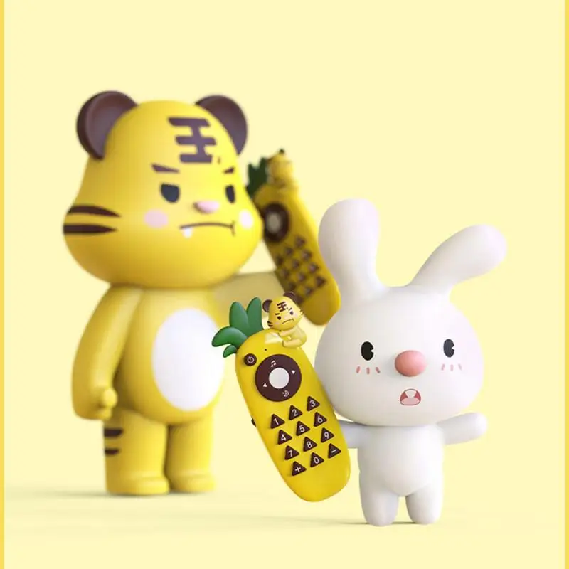 Electronic Baby Cell Phone Toy Battery Powered Silicone Pretend Phones Musical Toys Safe Telephone Music Machine For Infant Gift