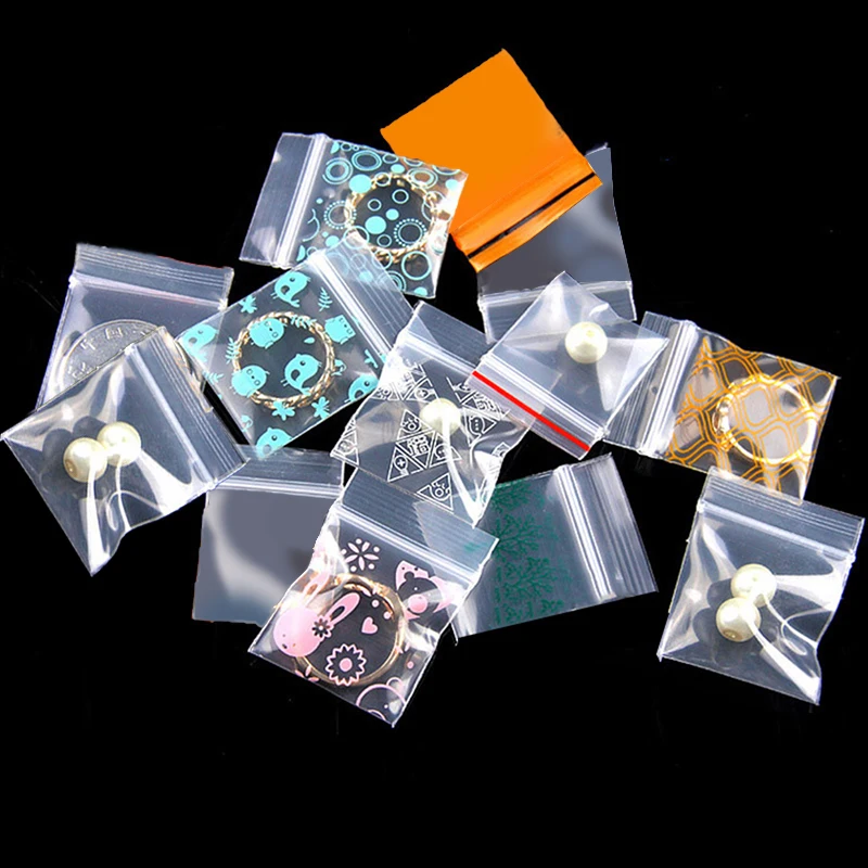 

100Pcs Cute Cartoon Printing Packaging Bag Ziplock Bag Pill Packaging Bag Thicken Powder Packaging Seal Bag Jewelry Bag 2.5x3cm