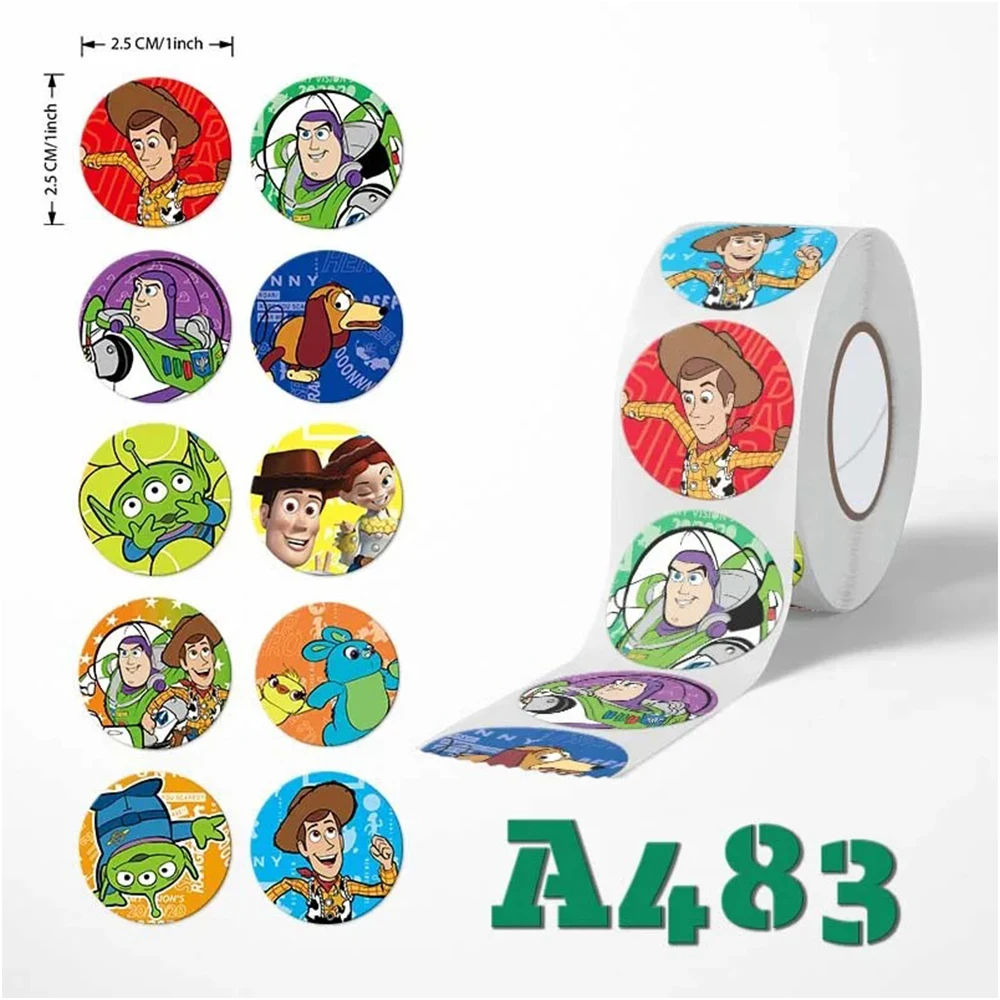 500 Stück/Rolle Disney Toy Story Niedliche Graffiti-Aufkleber Cartoon-Siegelaufkleber für Computer Notizbuch Schreibwaren DIY Spielzeug Geheimnisse