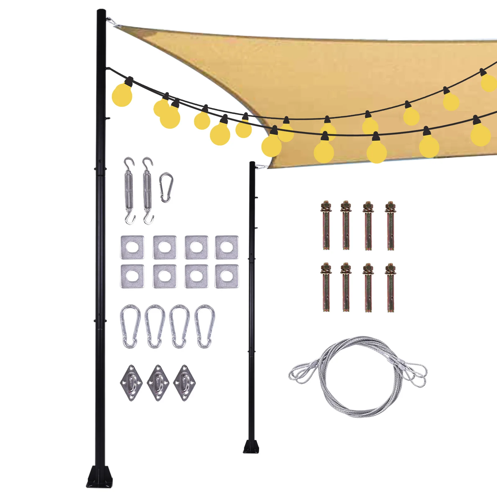 Metal Outdoor Shade Sail Poles for Patio and Backyard