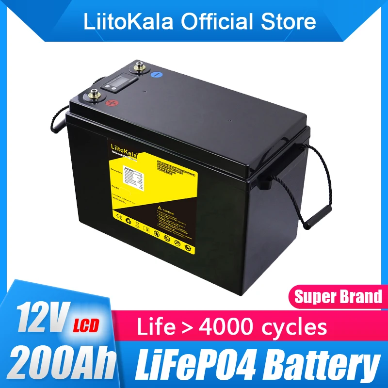 LiitoKala 12V 12.8V 60Ah 90Ah 100Ah 120Ah 150Ah 180Ah 200Ah LiFePO4 Battery  For RV Campers Golf Cart Off-Road Off-grid