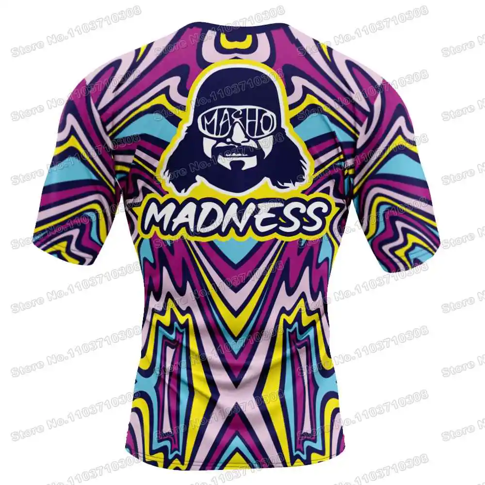 Macho Randy Savage Anime Rash Guards Surfing Jersey Beach Shirts Swimwear Diving Gym Shorts MMA BJJ Men Jiu Jitsu Fitness Sets