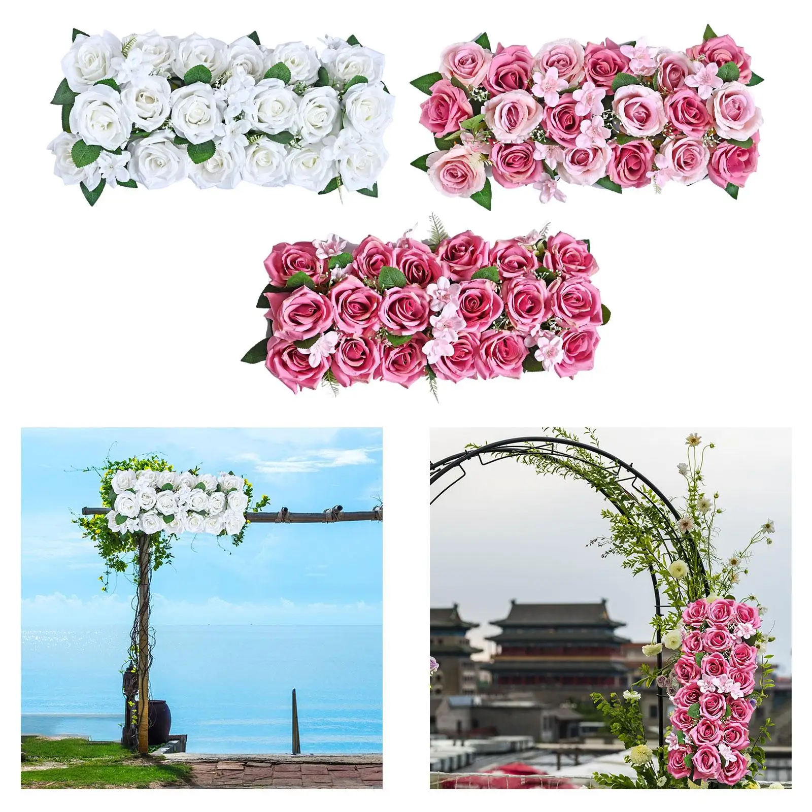 Flower Panels DIY Wedding Arched Centerpeice Silk Cloth Banquet Crafts for
