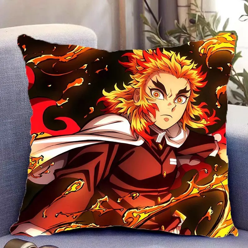 

Anime Pillowcase Demon Rengoku Kyoujurou Slayer Pillow Cover Cartoon Anime Character Cushion Cover 45x45 Sofa Bedroom Home B0086