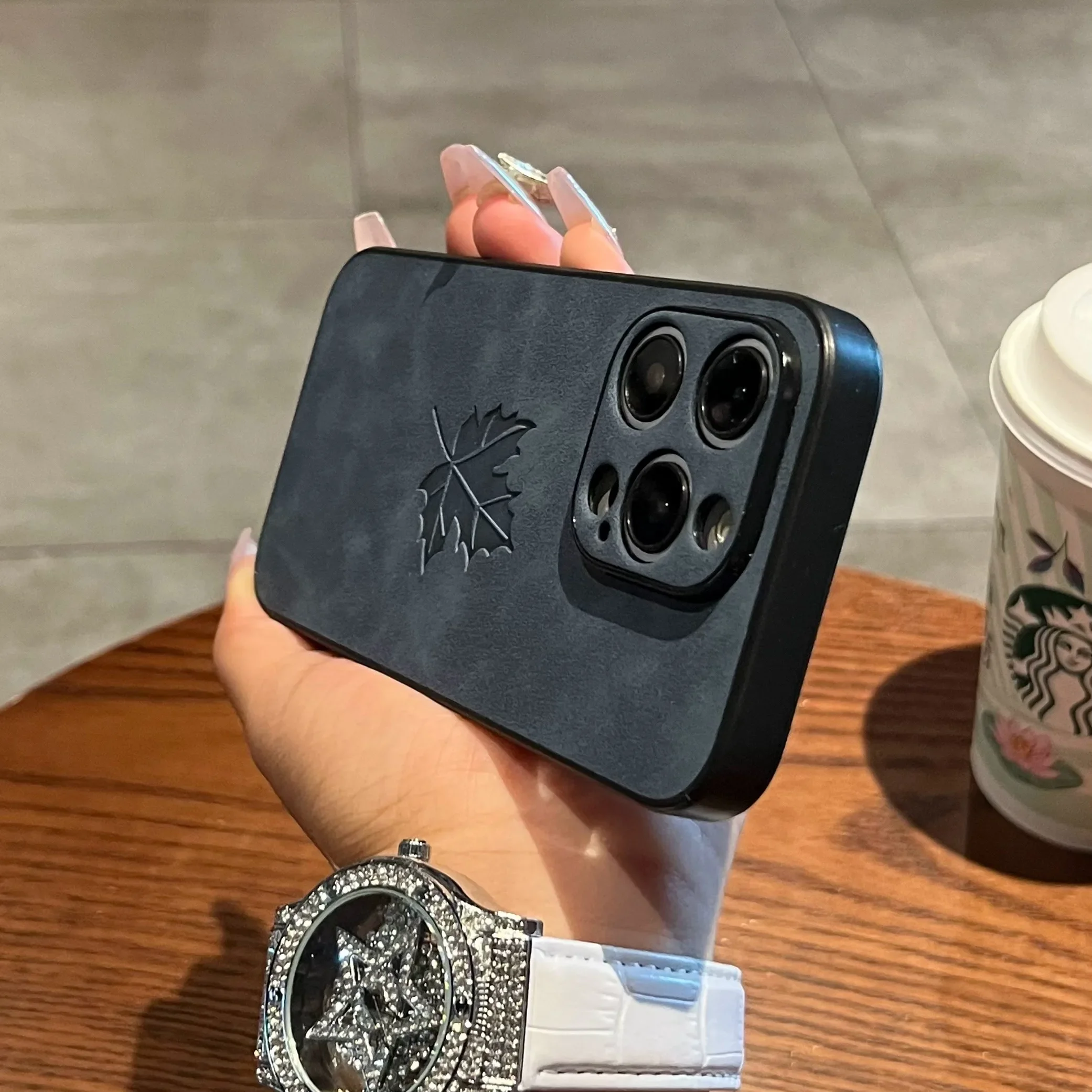 Premium Leaf Design Matte Phone Case - Luxury Cortex Collection
