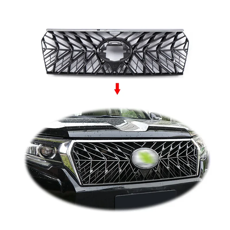 Обновленная решетка для переднего бампера TRD, хромированная решетка из АБС-пластика для Toyota prado 2014-2021 fj150 fj 150, комплект для корпуса