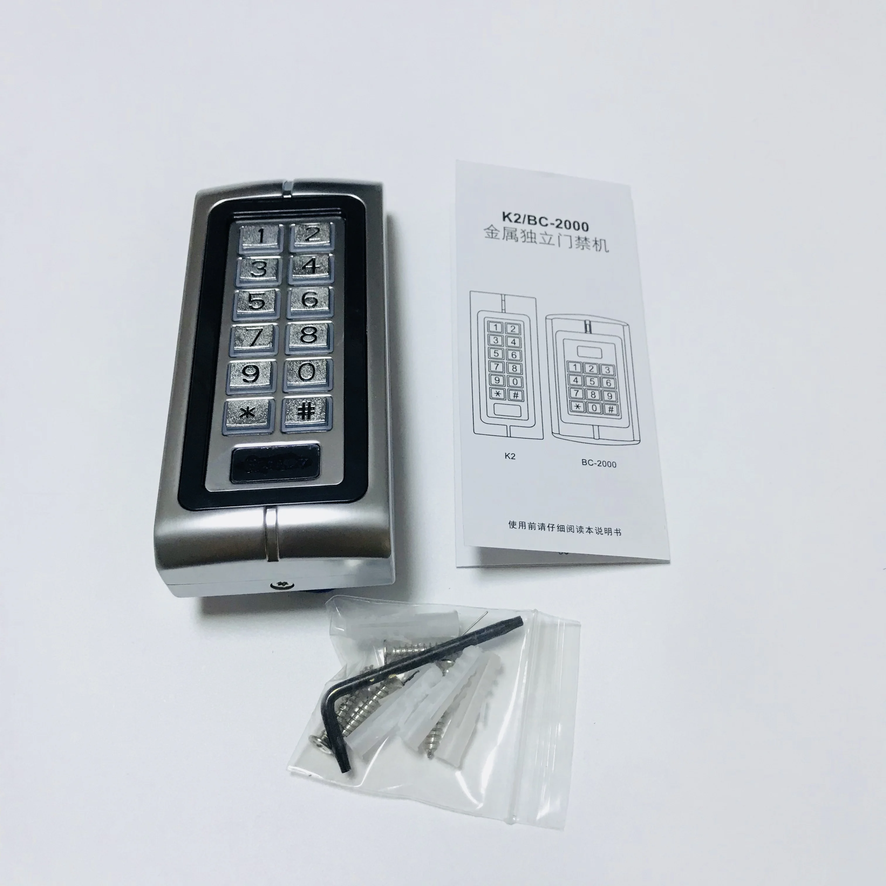 Metal Shell Standalone Access Control K2 Support 125mhz EM ID Card 1000 Users