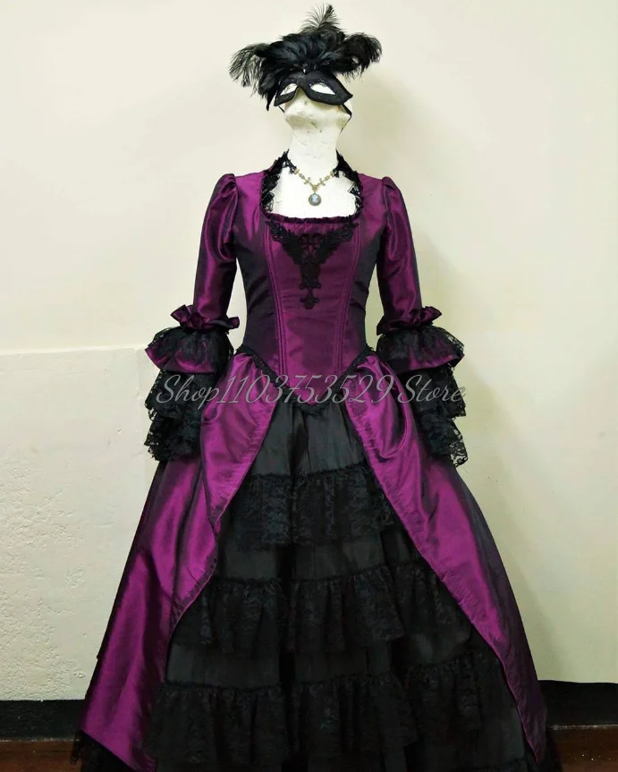 black and purple medieval dress Medieval Style 'Damselle Dress'