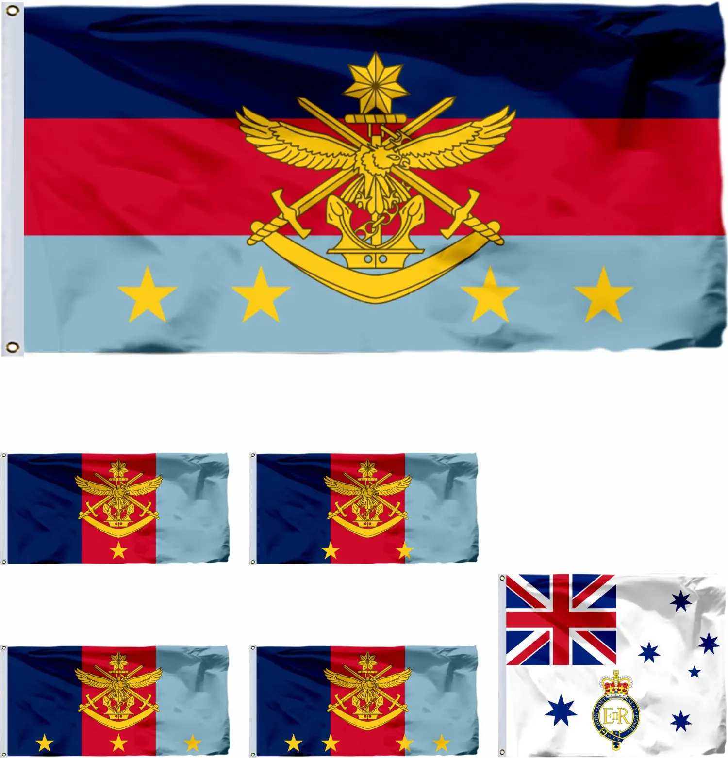 

Queen's Colour For Royal Australian Navy Flag 3X5FT Banner 90X150CM 21X14CM 3X6FT Australia Vice Chief of Defence Force 4 star