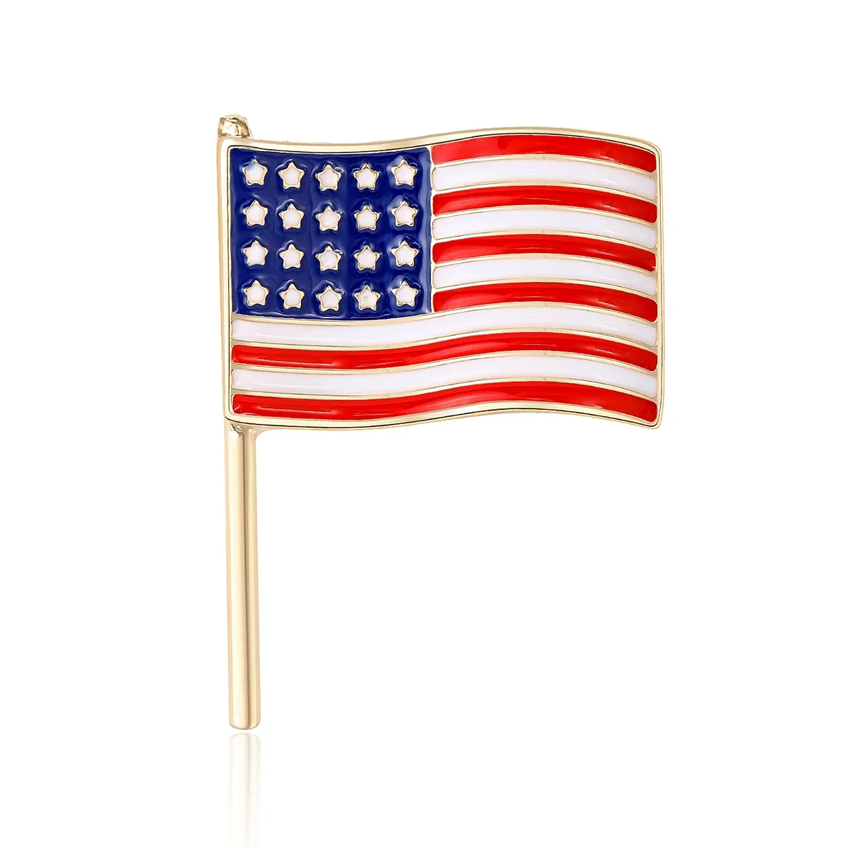 

Enamel USA Flag Brooches for Women Unisex Rhinestone America Flags Pins Office Party Friend Gifts Accessories