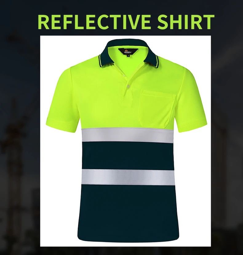 Work Shirt Men Safety Polo Shirt Summer Construction Workwear With Reflective Stripes 10 S7b53ce48cf104a21a3f8e485657f3f25C