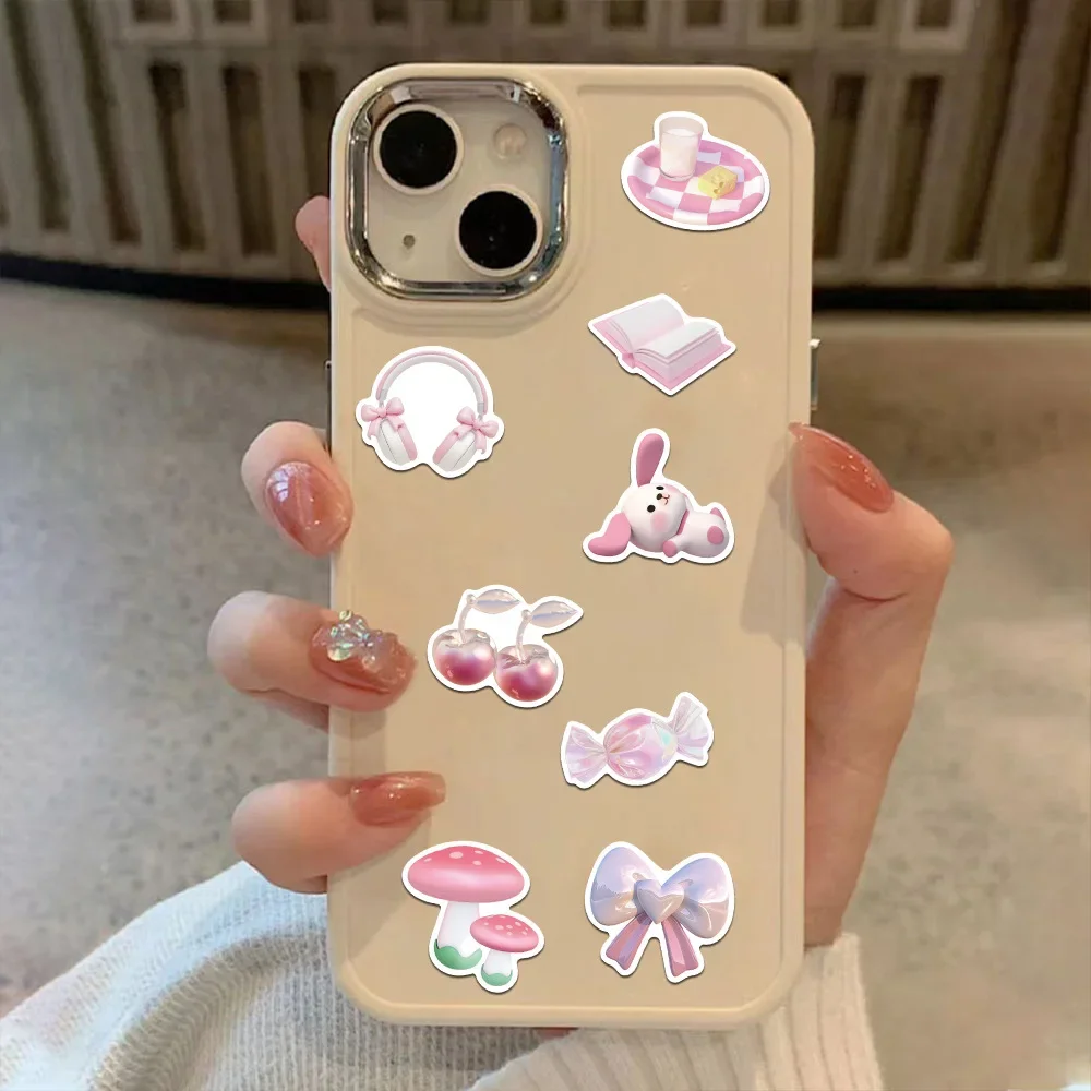 Cartoon Decorative Stickers Pink Waterproof For Luggage Laptop 10/30/50Pcs