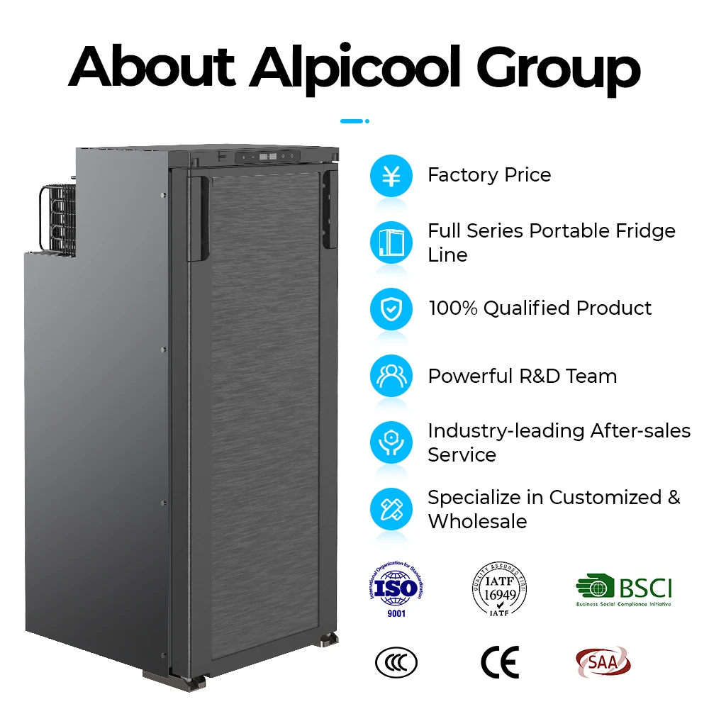 Alpicool R85 12v Rv Fridges Mini Car Refrigerator for Rv Boat Dual Use Compressor Cooler Portable Car Fridge