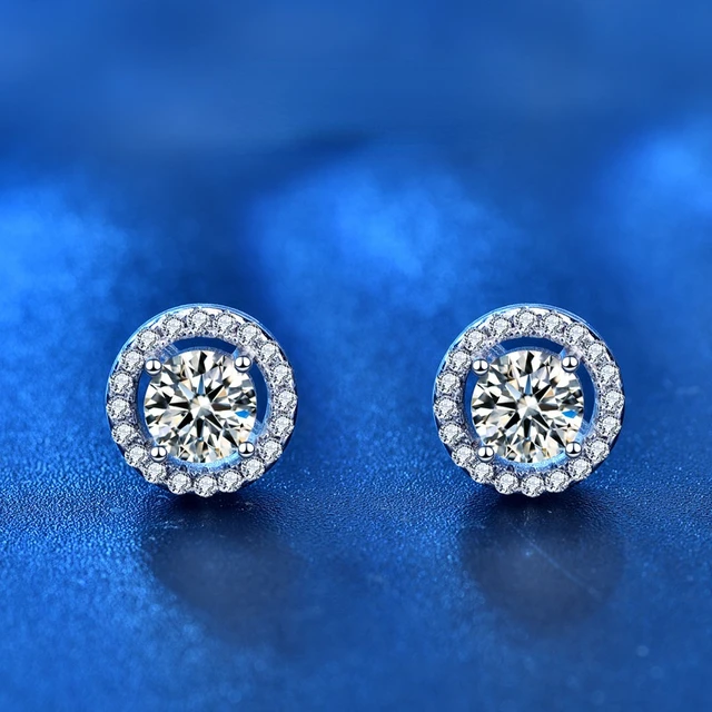 Real Vvs Diamond Earrings Men  Mens Diamond Stud Earrings - 0.6ct Stud  Earrings 4mm - Aliexpress