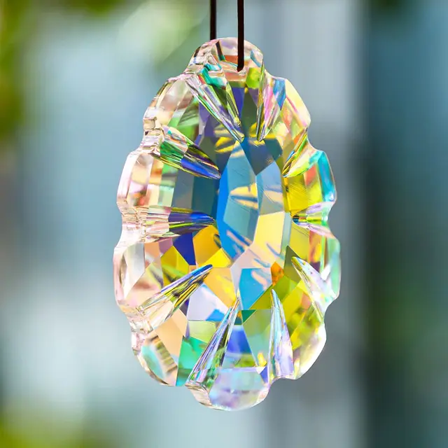 H&D 76 Mm -Es Fenyőtobozok Kristály Prizma Suncatcher Ab Színű Arccalizált Ablak Függő Napsütők Szivárványkészítő Medál - Image 6