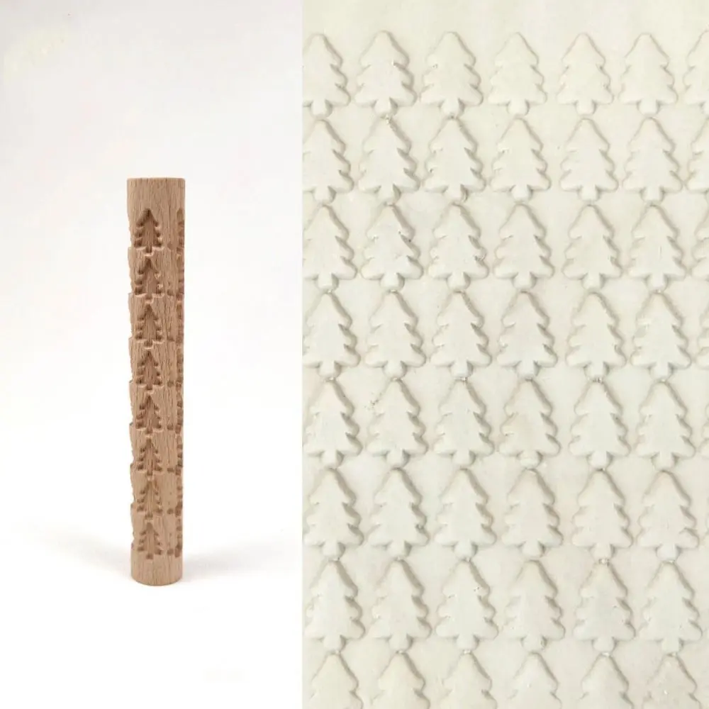 Description Picture 3 of itemCreative Wooden Pressure Roller 3D Pattern DIY Embossed Rolling Pin Non-Stick Durable Texture Roller for Clay Art Supplies