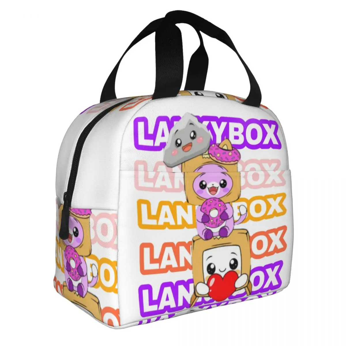 Cute Rocky Foxy Insulated Lunch Bags Borsa Termica Riutilizzabile Lankybox Cartoon Large Lunch Box Tote Uomo Donna College Outdoor