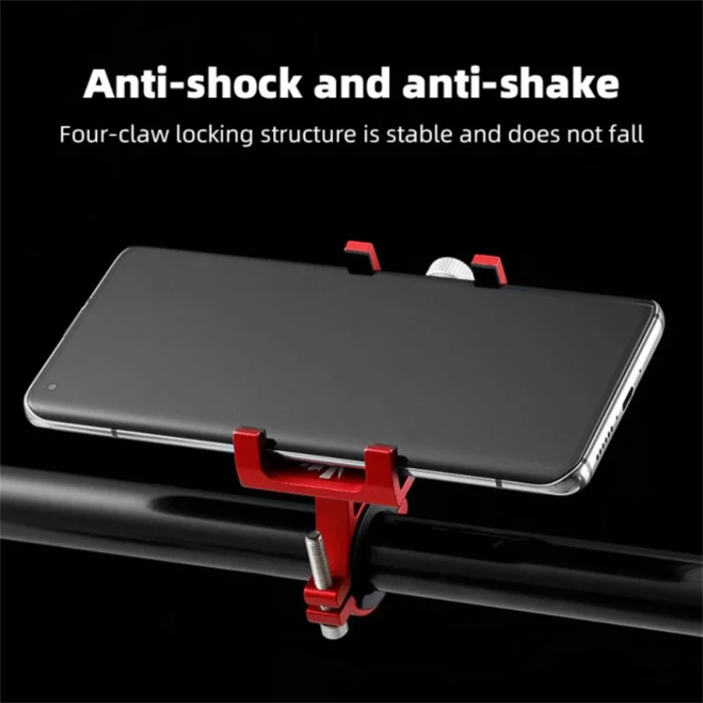 Bike Phone Mount Holder Sturdy Aluminum Alloy Bike Handlebar 360° Rotation Phone Base Shakeproof Stand For 5.8-9.5CM Phones