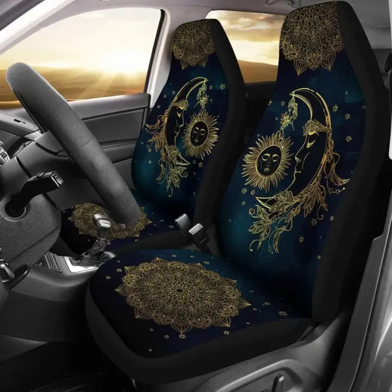 

Sun and Moon, Cover for , Protector, Hippie, Handmade, Front Back Car Seat, Jeep VW Beetle, Chevrolet Chevy