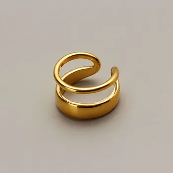 Anelli in acciaio inossidabile Double-Deck Punk Fashion Anelli aperti regolabili pregiati vintage per donna Uomo Gioielli Matrimoni Regalo all'ingrosso