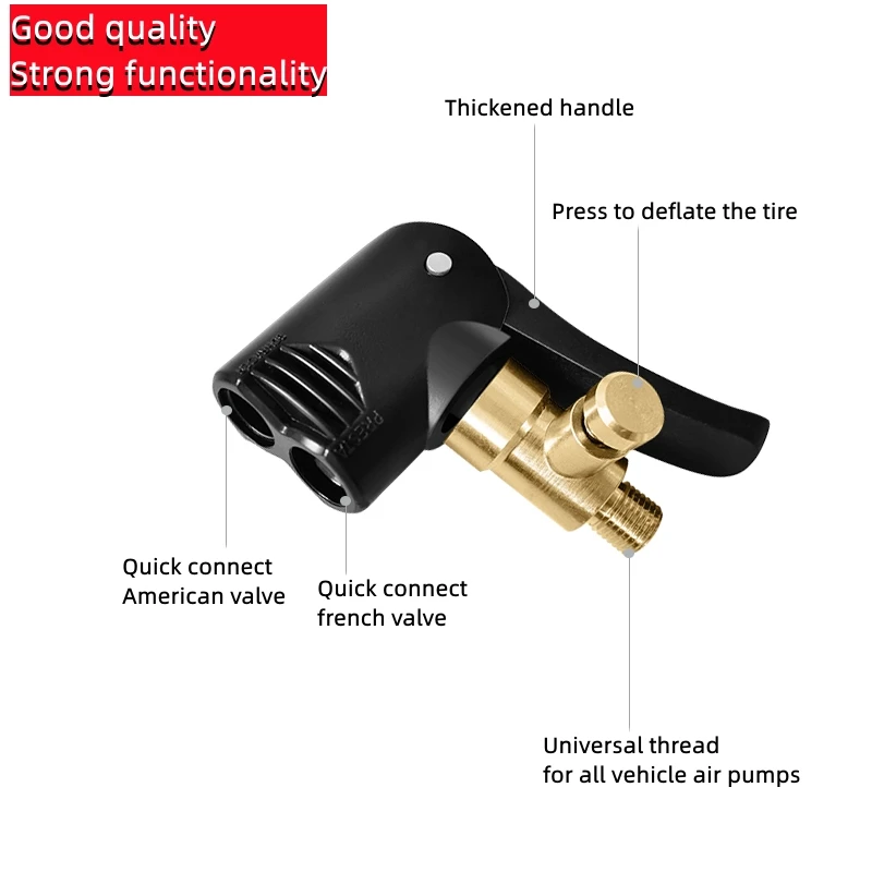 Description Picture 4 of itemBicycle Air Nozzle Brass Portable Tire Chuck Pump Valve Connector Adapter Bike Tyre Wheel Valves Part Inflatable Pumps