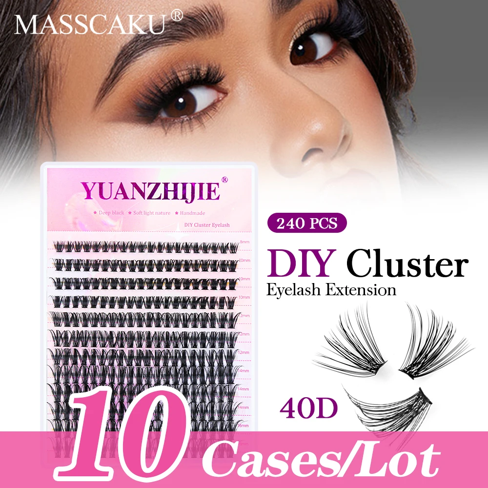 

MASSCAKU 10 pcs/lot 30D 0.07mm Thickness Individual Eyelash Extensions eyelashes Cluster Lashes Natural False Eyelashes
