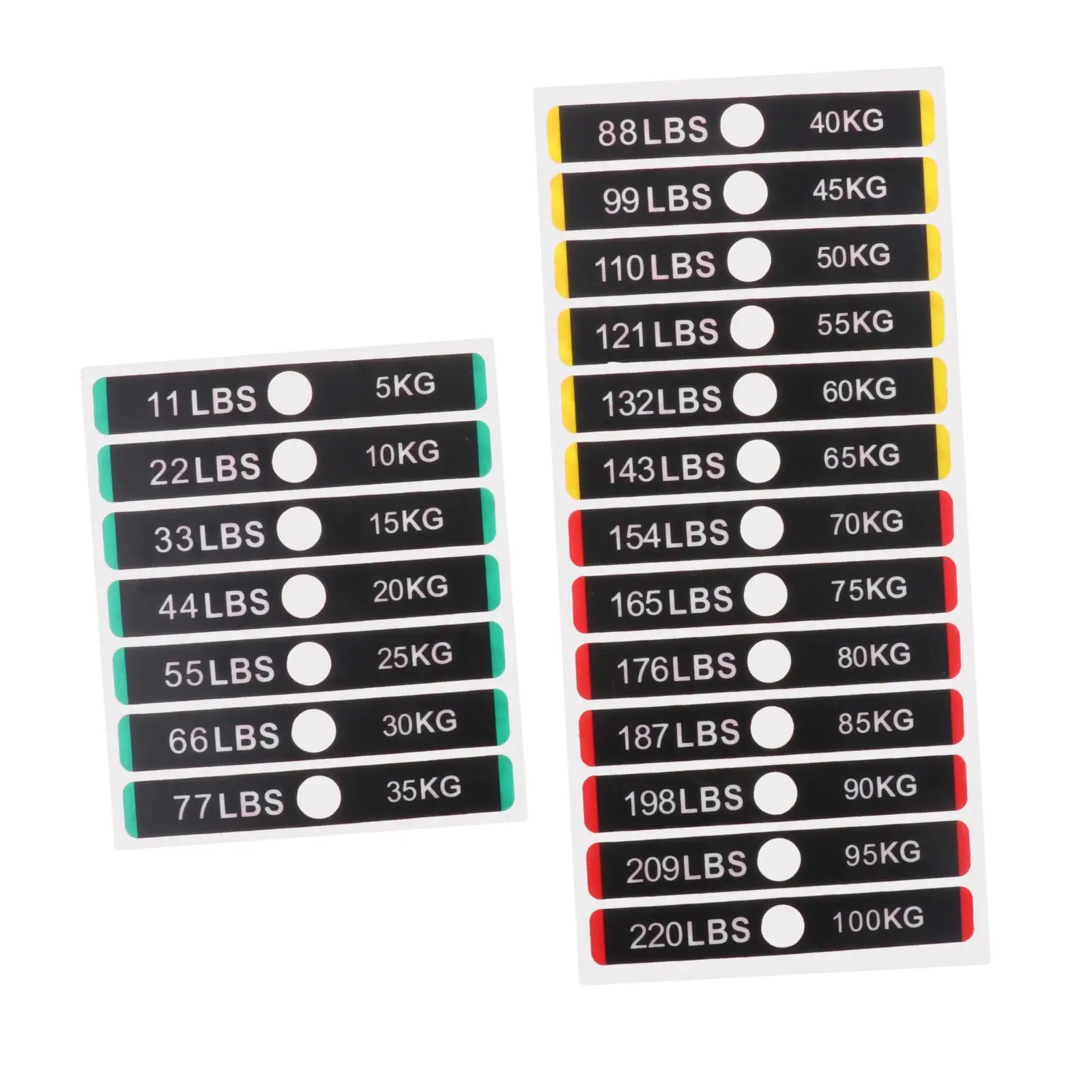 

Weight Stickers Universal Weight Stack Labels 11lbs to 220Ibs Weight Tags