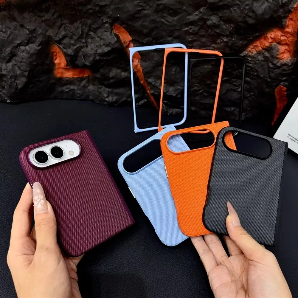 Premium Woven Texture Magnetic Fold Case - Shockproof Protective Cover with Magsafe Compatibility