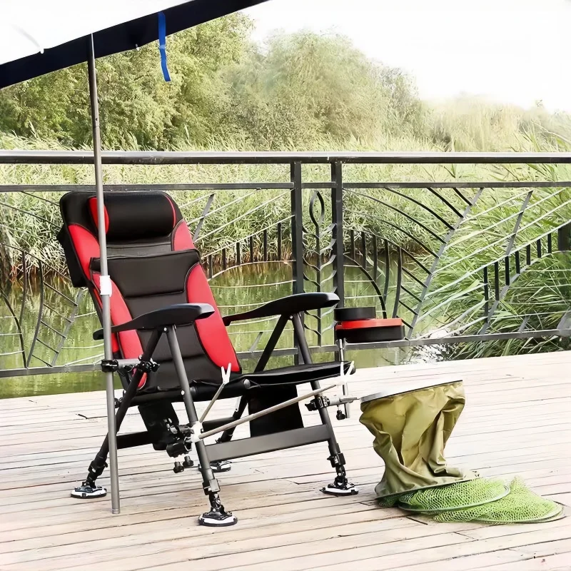Outdoor 5 Gear Adjustable Fishing Chair Beach Chair Portable Folding Aluminum Alloy Camping Camping Fishing Equipment