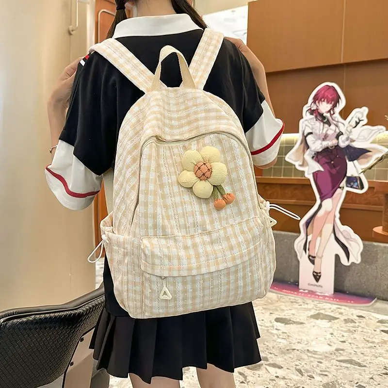 Casual Nylon Backpack Multi-Pocket Design College Bookbag Large Capacity Laptop School Bags Cute Girls' school backpack