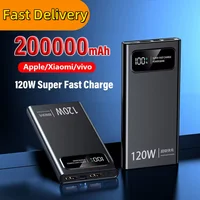 200000mAh 120W Fast Charging Power Bank Super Ultralarge Capacity For Mobile Power External Battery For Iphone Xiaomi Vivo 1