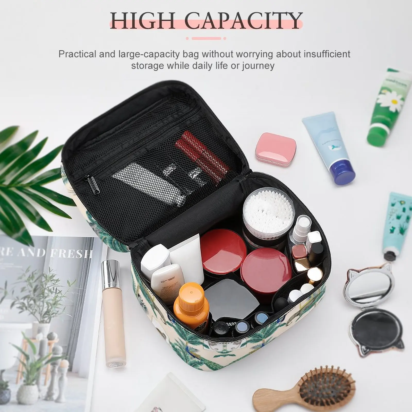 Customized Pattern Makeup Bag Outdoor Travel Makeup Bag Women Waterproof Cosmetic Bag Toiletries Organizer Storage Wash Bag
