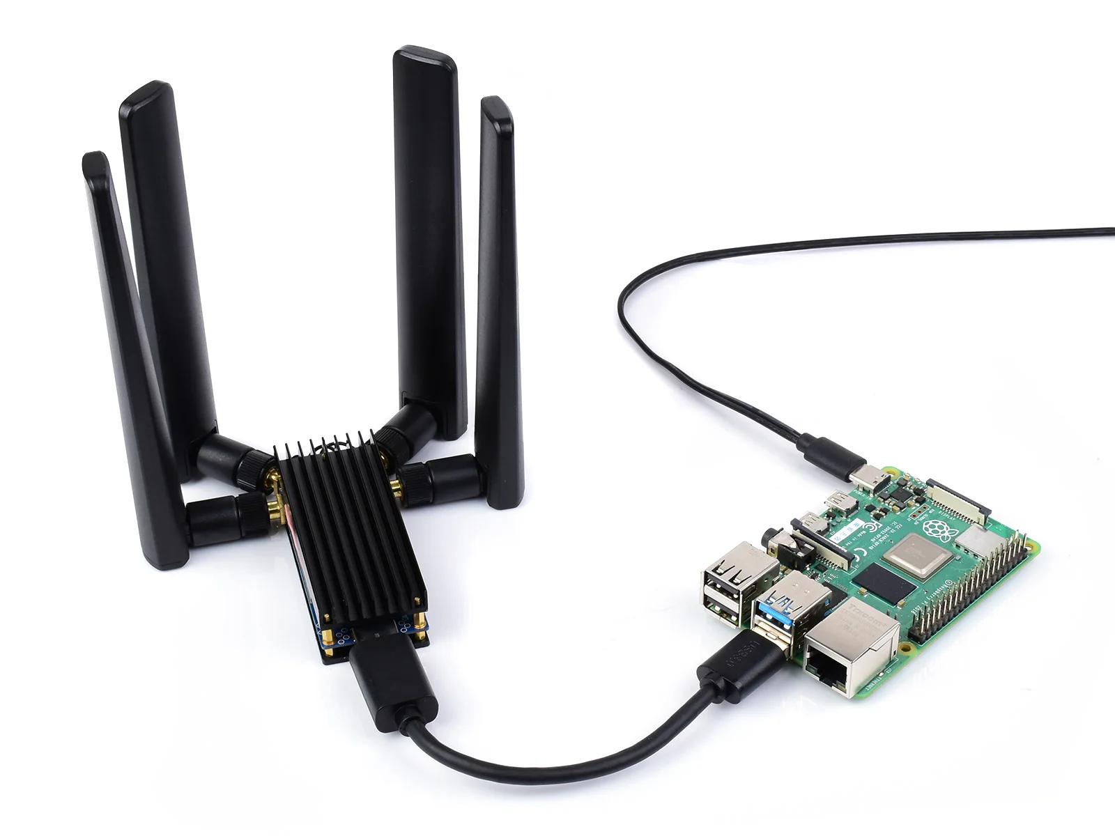 Módulo Dongle com Antenas Quad Usb 3.1 Port Dissipador de Liga de Alumínio M.2 Chave b Interface Suporte Simcom e Quectel Módulo 5g