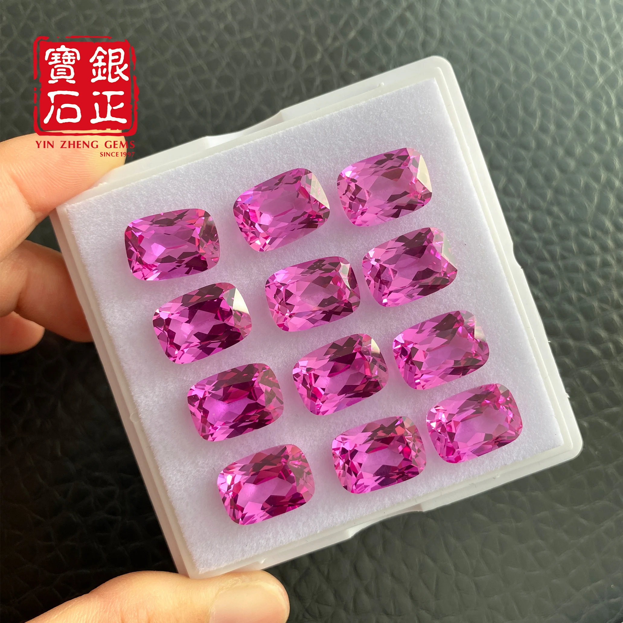 YinZheng Cushion Shape Pink Sapphire Stone Flame Melted Can Be Provide GRC Or AGL Certifacate Synthetic Cultivate Pink Sapphire